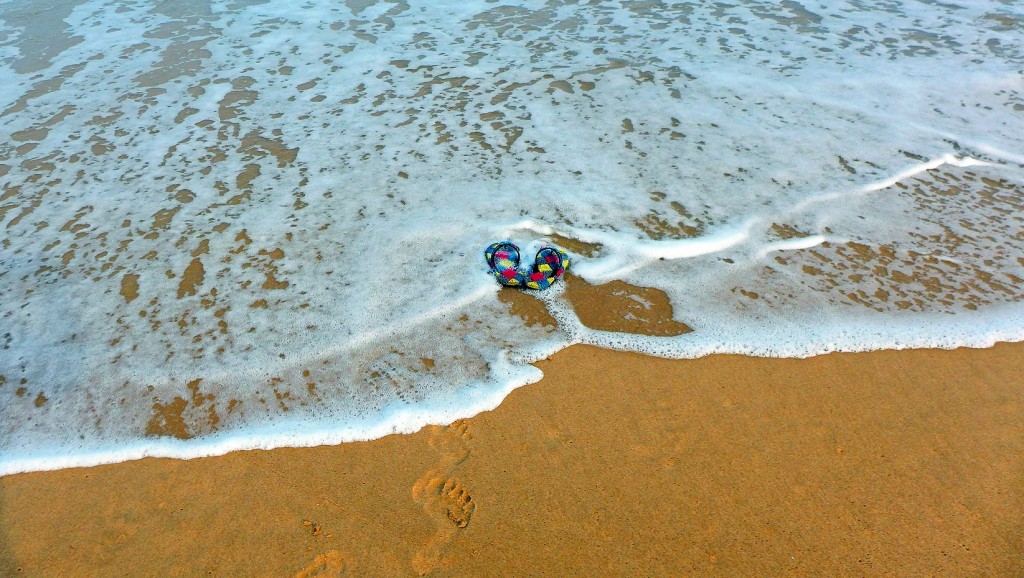 Flip Flop Sandalen im Meer